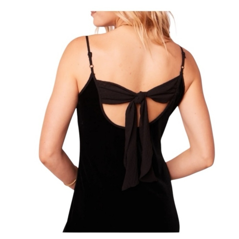 NWT! Band of the Free Black Girl-Crush Velvet Midi Slip Dress. Size Medium. - Picture 4 of 15